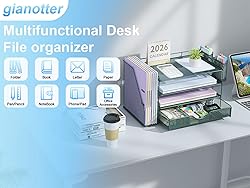 gianotter 4-Tier Desk Organizer with Drawers, File