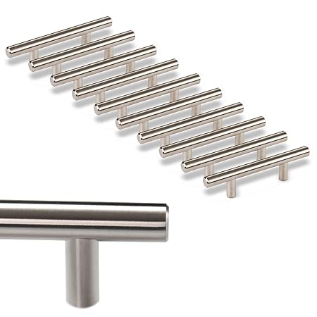 10 x SO-TECH® Möbelgriff G17 echt Edelstahlrohr Ø 12 mm/BA 64 mm Stangengriffe Relinggriffe
