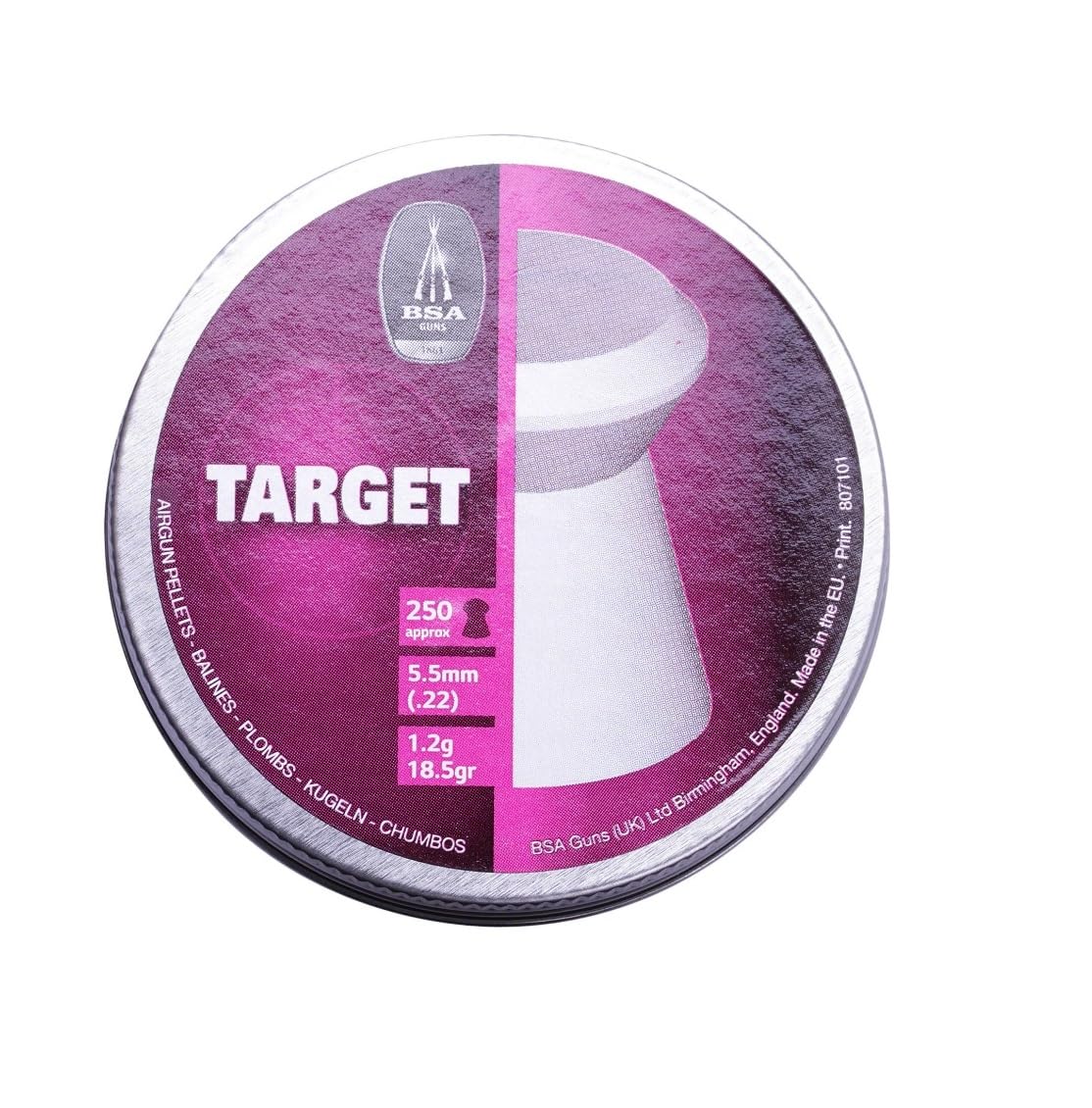 Target Pellets .22 (5.5mm) Flat Head 18.5 Grain x250 BSA Guns compatible for all airguns