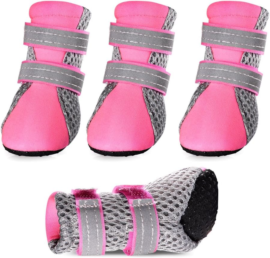 Petsee Dog Shoes Pet Boots with Non-Slip Soft Sole, Mesh and Reflective for Small Dogs๏ผPet Walking Shoes