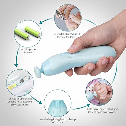 Lime A Ongles Electrique Pour Bebe Lupantte Soin Des Ongles Bebe 6 In 1 Coupe Ongles Ensemble Electrique De Manucure Pedicure Tondeuse A Ongles Avec Led Light Pour Nouveau Nes Enfant Et Adulte Soin Des Ongles