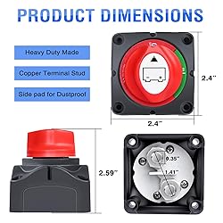 Nilight 2 Pack Battery Switch 12V 24V 48V 275A