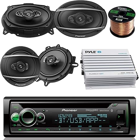 Pioneer Dehx Auto Cd Mp3 Player Mit Bluetooth Am Fm Radio Bundle 2 X 15 2 X 22 9 Cm 2 Eaker 400 Watt Auto Audio Verstarker Compx 16 5 Cm Lautsprecher Auto Stereo Kit 15 M 18 G Lautsprecherkabel Amazon De Navigation