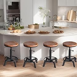 BOKKOLIK Set of 2-Industrial Bar Stool-Counter