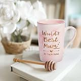 Joymaking World's Best Mum Pink Marble Ceramic Coffee Cup 14Oz Gift view 5