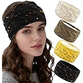 Aushamtai Winter Headband for Women:Knitted Design With Fleece Lining to Keep Head Warm and Cozy, Ear Muffs for Winter Women, Gifts for People Who Are Always Cold Valentine's Day Gifts