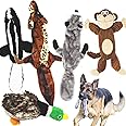 Jalousie 5 Pack Dog Squeaky Toys Three no Stuffing Toy and Two Plush with Stuffing for Small Medium Large Dog Pets (5 Pack)