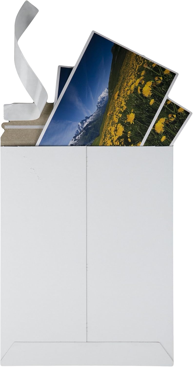 Quality Park Extra-Rigid Fiberboard Photo/Document Mailers, 9 x 11.5 Inches, Box of 25 (64014), White : Greeting Card Envelopes : Office Products