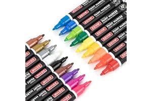 ZEYAR Oil-Based Paint Markers for Rock Painting, Medium Point, Waterproof ink, 18 Colors, AP Certified, Great on Mug, Rock, Glass, Canvas, Metal and more (18 Colors)