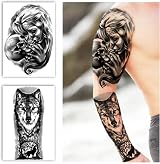 Kaieteur Waterproof Temporary Tattoos Full Arm 8 Sheets Half Arm 8 Sheets Men view 6