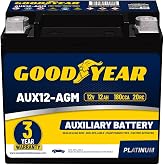 Goodyear AUX12-AGM 12V 12 AH, 20RC, 200 CCA Platinum series Rechargeable AGM Maintenance Free Auxiliary Battery