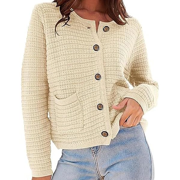 Womens Open Front Cropped Cardigan Y2K Button Down Tweed
