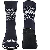 Vihir Men's Slipper Socks With Suede Non Slip Sole -Winter Knitted Home Warm Floor Indoor Stocking House