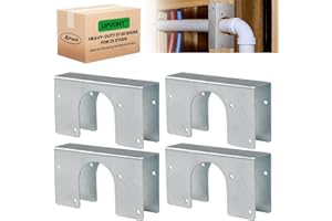 UPVONT Stud Shoes for 2X Studs, 16-Gauge Galvanized Stud Shoes, 6.25" Height, 1.5" Width, Fits Up to 2 3/8" OD Pipes – Thicke