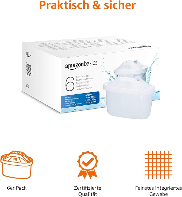 Wasserfilterkartuschen, 6 stück, 1er-Pack, passend für alle BRITA Systeme inkl. PerfectFit Systeme