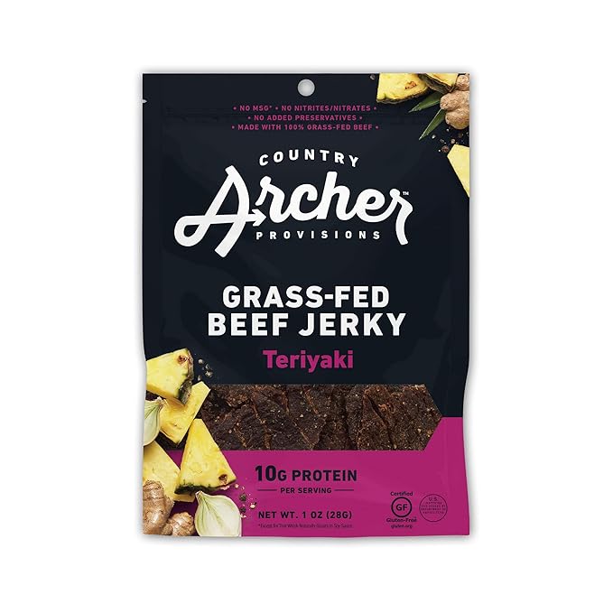 Teriyaki Beef Jerky by Country Archer, 100 GrassFed