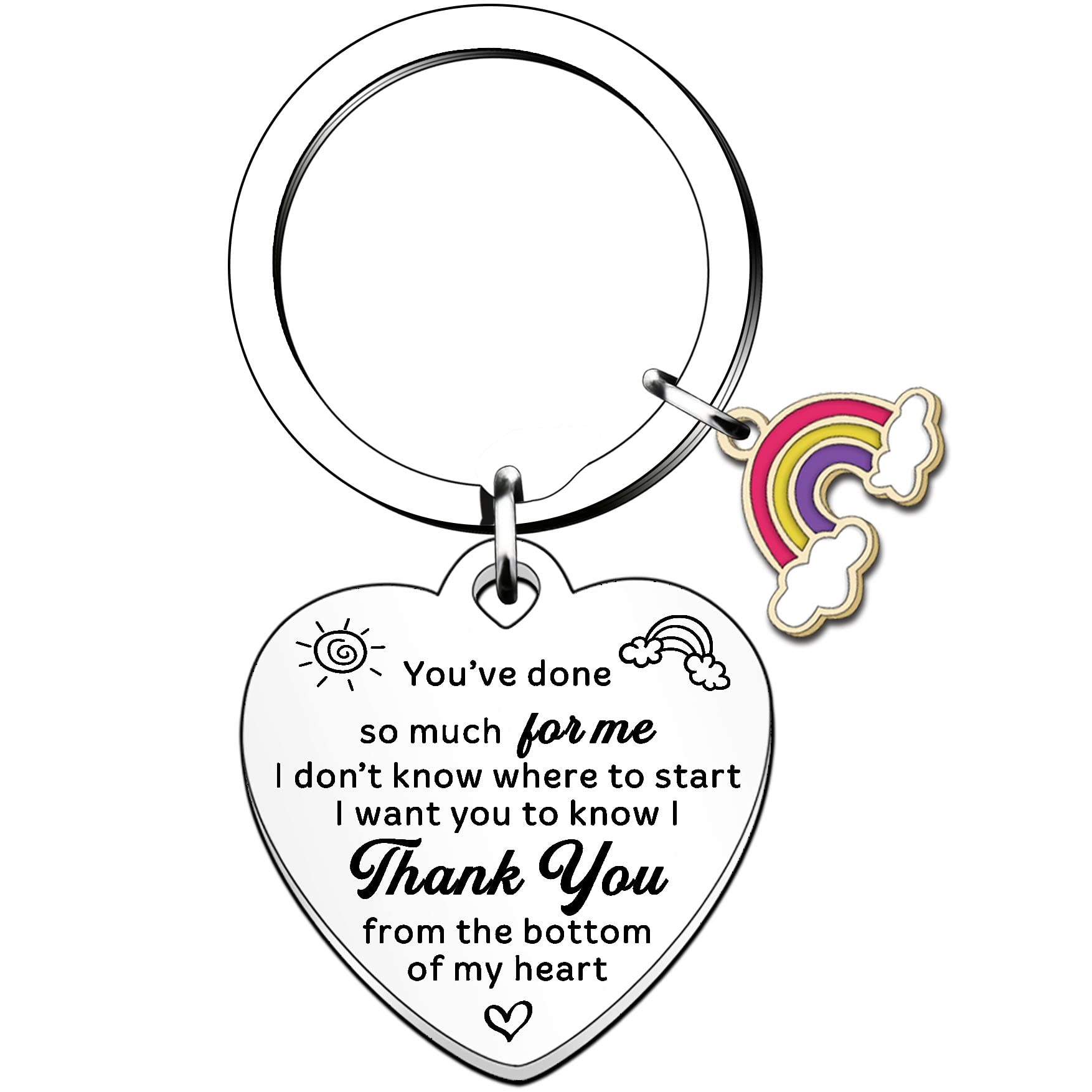 HULALA Thank You Gifts For Women Friends Teacher Mentor Tutor Colleagues Nurse You've Done So Much For Me I Thank You From The Bottom Of My Heart Keyring Keychain Key Rings