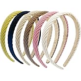 MEFINESHOW 6 Pcs Headbands for Women Thin Solid Color Hairbands Non Slip Knitted Headband Cute Head Bands for Women’s Hair Fashion Hair Accessories