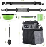 pecute Large Dog Treat Pouch Bag Water Bottle Holder Grey 5 Pockets view 9