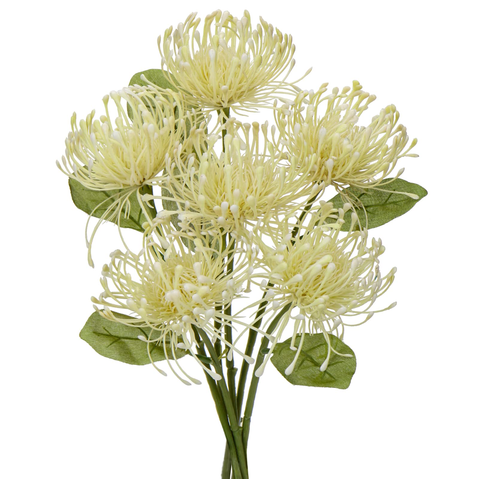Briful 6 PCS Artificial Chrysanthemum Flowers Cream Artificial Flowers Spider Mum Fake Flowers Pick Artificial Spider Mum Flowers for Floral Arrangment Wedding Bouquet Home Bathroom Decor