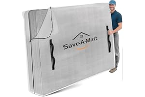 SaveAMatt Mattress Bags for Moving -Extra Thick Queen Mattress Storage Bag, 8 Strong Handles & Reinforced Stitching, Waterproof Reusable Clear Mattress Cover Protector (82’’x63’’x15’’ Queen Size)