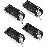 QWORK Adjustable Lever Compression Latch 13/16" Keyed Alike 4 Pack &ndash; Flush Mount Lock for Cabinet, Tool Box &amp; Enclosure