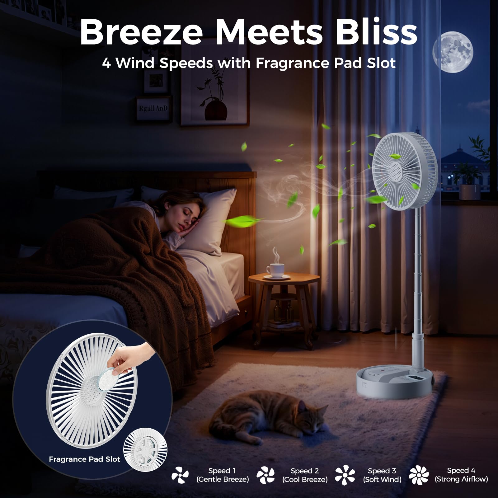 Marchpower Ventilator leise Standventilator mit Fernbedienung Timer 4 Geschwindigkeitsstufen Automatische Oszillation Ventilator höhenverstellbar bis 102cm für Schreibtisch Arbeitsplatz Schlafzimmer 8