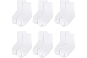 jealkip Baby Socks and Toddler Socks,Soft Cotton Crew Socks with Non-Slip Grips for Infants,Boys and Girls