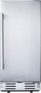 Kalamera 15 inch Stainless Steel Beverage Refrigerator, Under Counter Beverage Cooler for 104 Cans with 32-41℉ Temperature Range - Soda and Beer Refrigerator with Soild Stainless Door