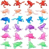Jenaai 24 Pack Mini Rubber Frog Toy Tiny Realistic Passover Frogs Toy Rainforest Animals Figures for Passover Party Favors Early Education Teaching Aids Home Decors Food Models Photo Prop(Colorful)