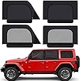 XCBYT Car Window Shades - 2019-2024 Jeep Wrangler JK JL and Gladiator JT Privacy Curtains, Dual Purpose Window Covers, Side Window Sun Shade for Breastfeeding, Napping, Dressing, Camping