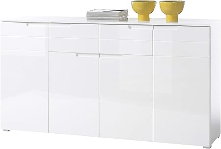 Stella Trading Spice Sideboard Holzdekor Weiss Hochglanz Ca 180 X 96 X 38 Cm Amazon De Kuche Haushalt