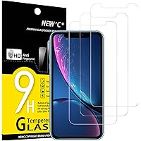 NEW'C 3 Pack Designed for iPhone 11 and iPhone XR (6.1") Screen Protector Tempered Glass, Case Friendly Anti Scratch Bubble F