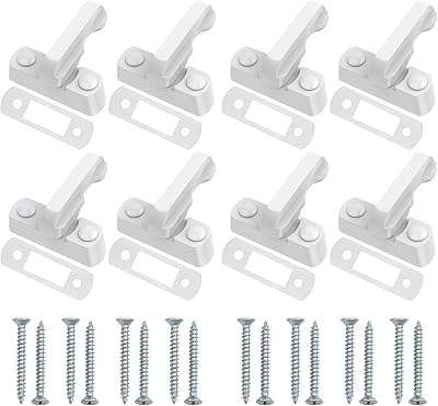 Neoteck White Sash Jammers 8pc Zinc Cast Alloy UPVC/PVC Door Window Locks