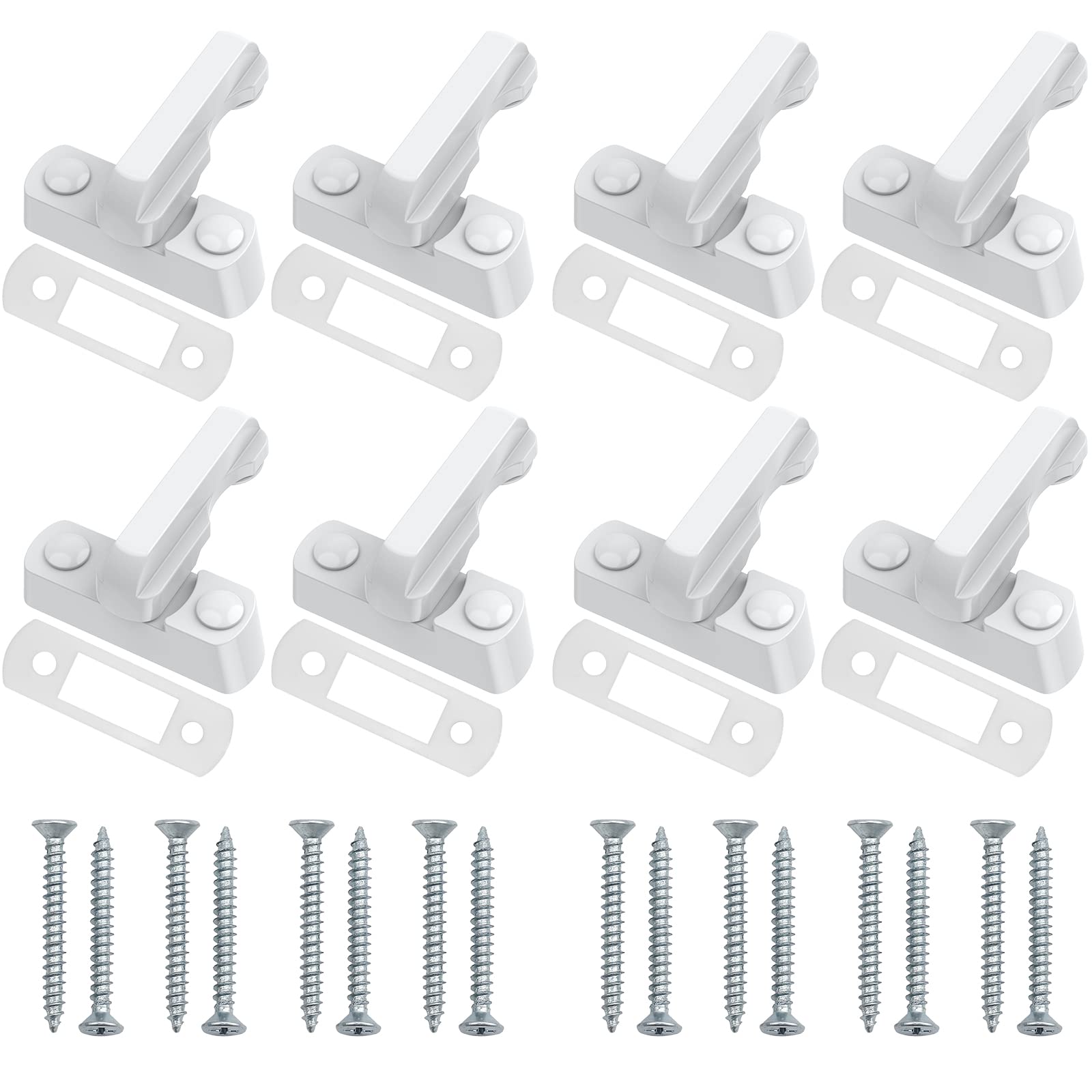 Neoteck Sash Jammer Sash Jammer White Strong Zinc Cast Alloy Extra Security Locks Sash Blocker Jammer for Various UPVC/PVC Doors and Windows and Home Security (White, 8 pcs)