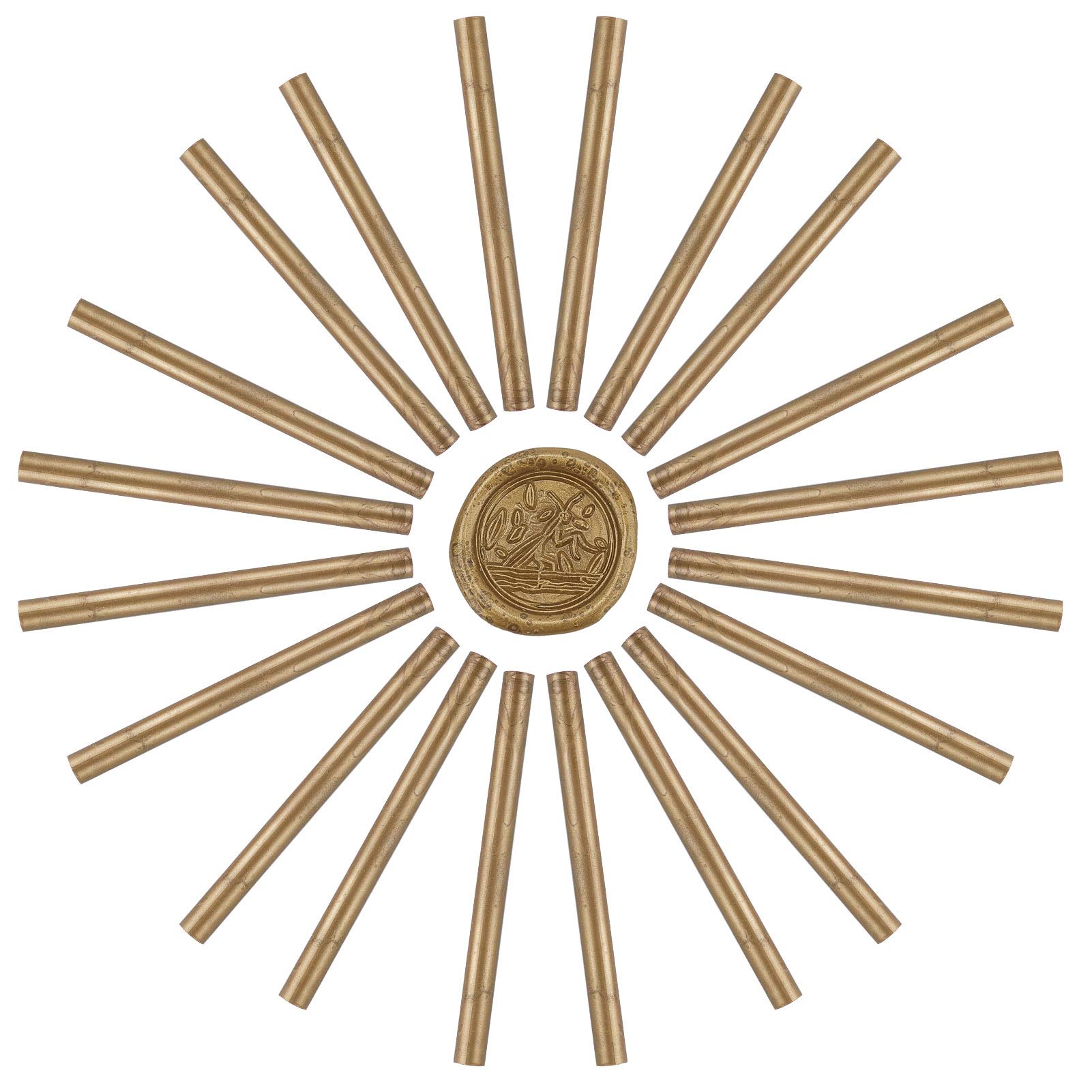 CRASPIRE 20 Pieces Glue Gun Sealing Wax Sticks 11mm for Vintage Wax Seal Stamp and Letter Invitation Cards Wine Bottle Gift Package Decoration (Bronze)
