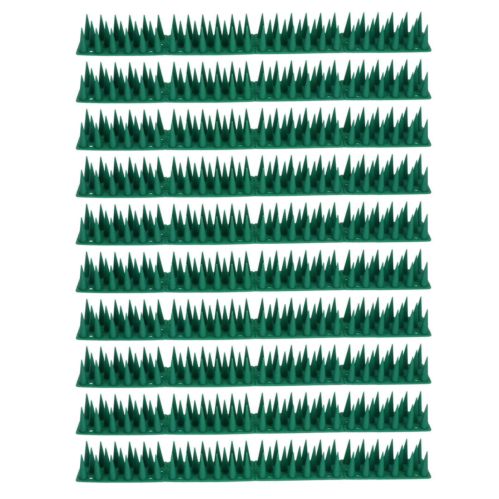 DOITOOL 10 Sets Bird Spikes Spikes for Bird Cat Squirrel Raccoon Animals to Keep Off Pigeon Crow Plastic Spikes Fence to Birds and Small Animals Green