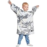 Catalonia Oversized Blanket Hoodie for Kids, Wearable Fleece Sweatshirt Pullover with Large Front Pocket, 4-12 Years Boy Girl