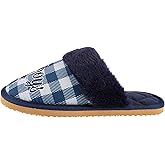FOCO NFL Team Logo Women's Plaid Sherpa Mule Slipper