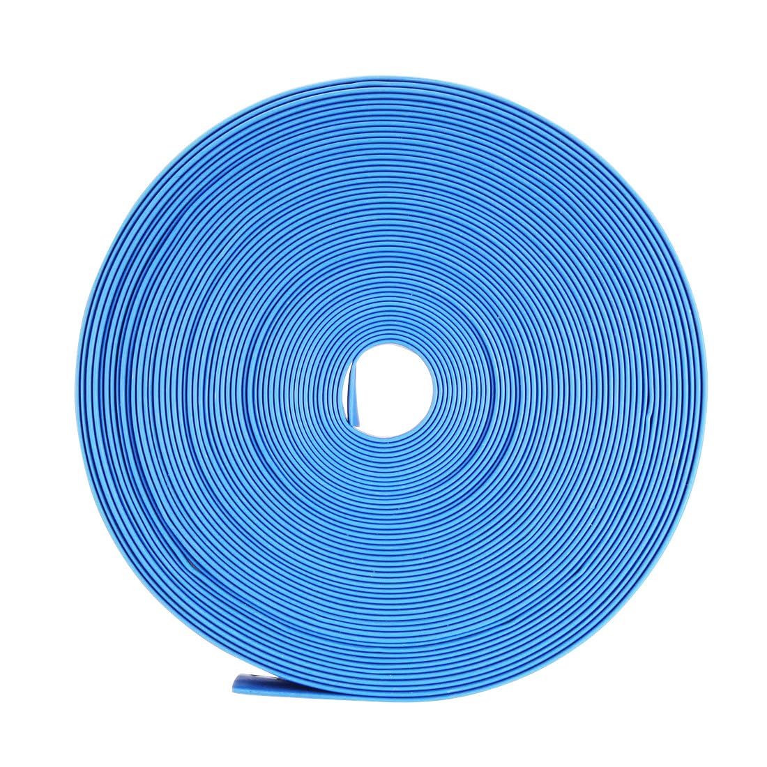 Unifizz Heat Shrink Tubing 10mm Dia 16mm Flat Width 2:1 Ratio Shrinkable Tube Cable Sleeve 10m - Blue