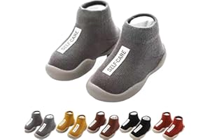 LAZULZ Tiny Explorings Sock Shoes,Baby Walking Shoes,Toddler Non-Slip Breathable Warm Elastic Shoes for Baby Boy Girl 6-24 Months (24-36 Months Infant,Gray)