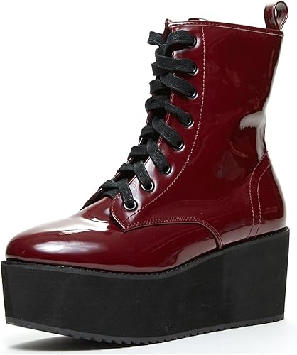 red combat boots