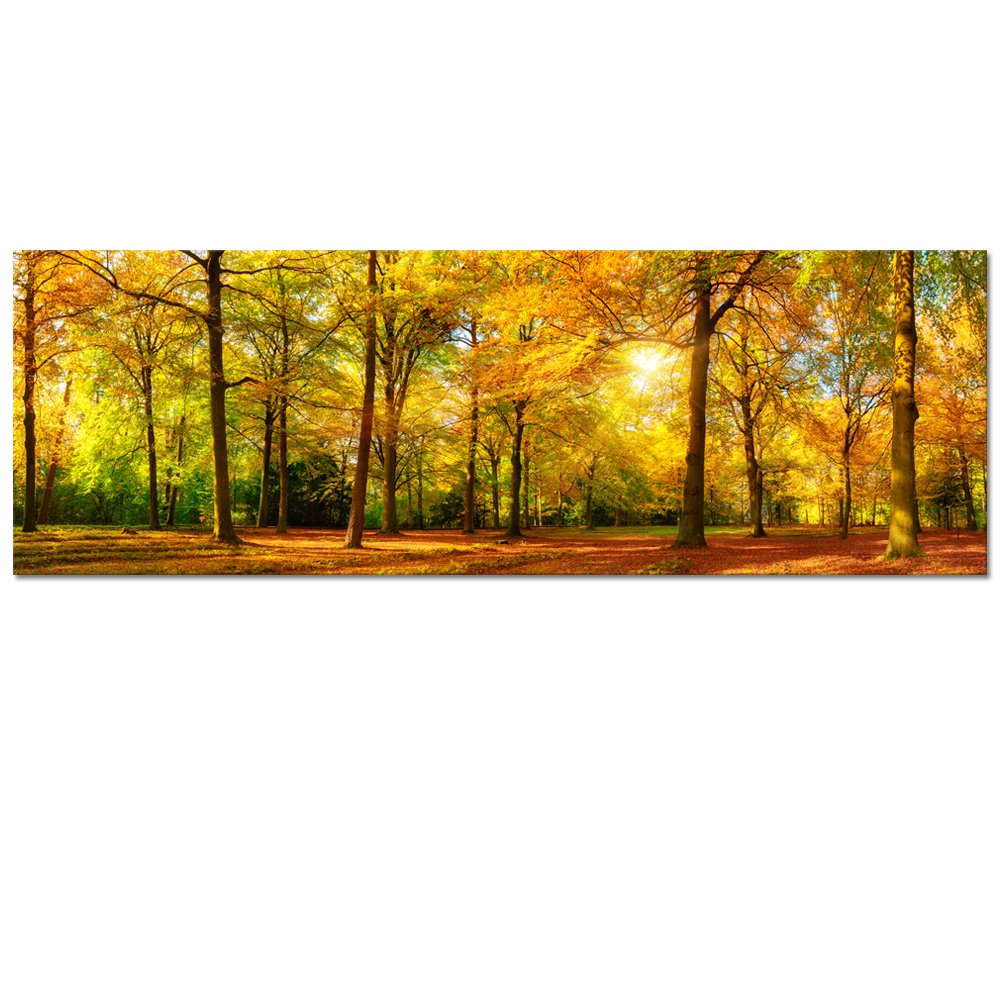 Large Autumn Forest Canvas Wall Art Prints,Autumn Tree Forest Painting