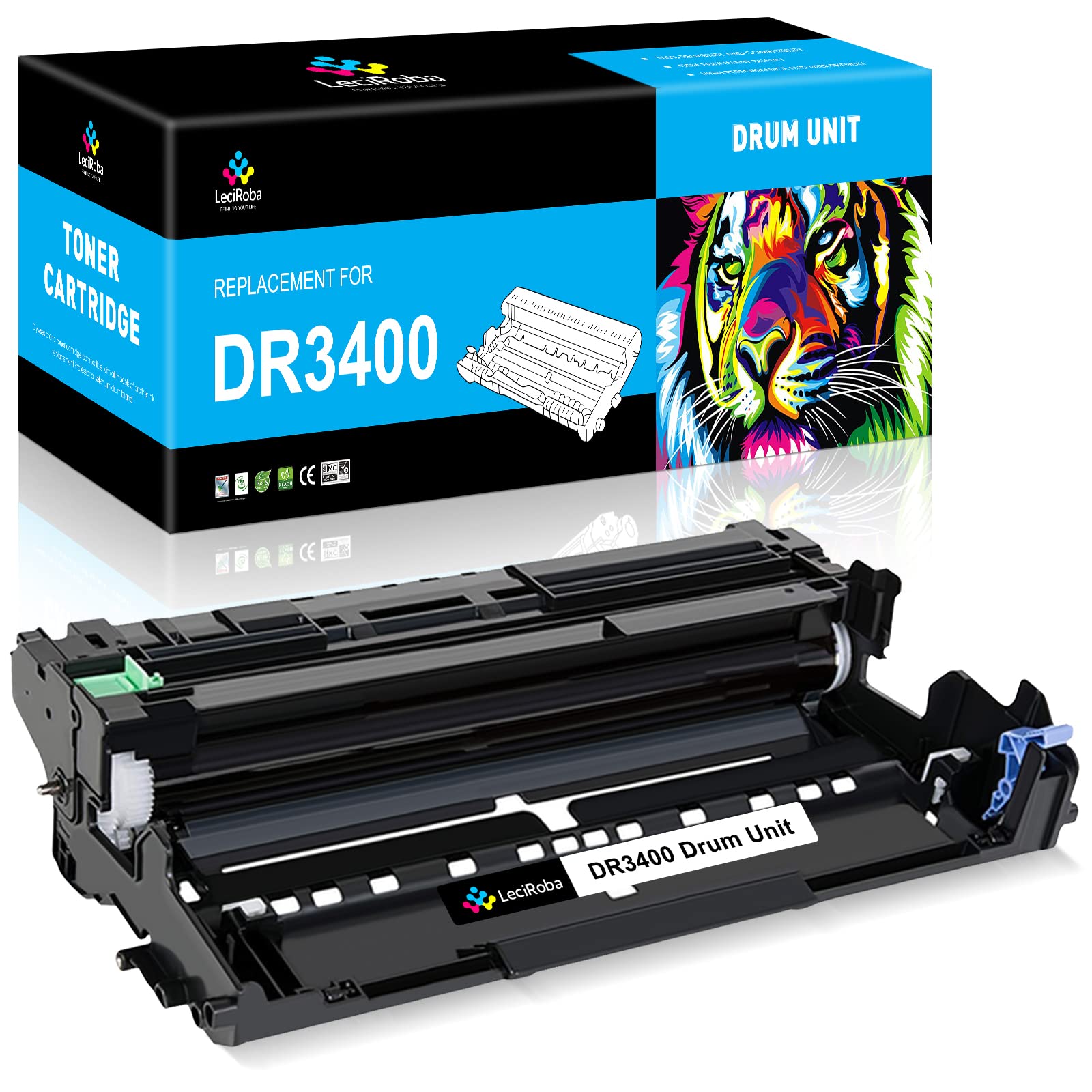 LeciRoba DR3400 Drum Unit for Brother DCP-L5500DN L6600DW HL-L5000D L5100DN L5100DNT L5200DW L6250DN L6300DW L6300DWT L6400DW L6400DWT MFC-L5700DN L5750DW L6800DW L6800DWT L6900DW (1-Pack)