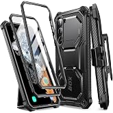 i-Blason Armorbox for Samsung Galaxy S23 Case with Stand &amp; Belt-Clip, Black | Built-in Screen Protector, 2 Front Frames, Military-Grade Protection, Full-Body Rugged Bumper with Kickstand for Men