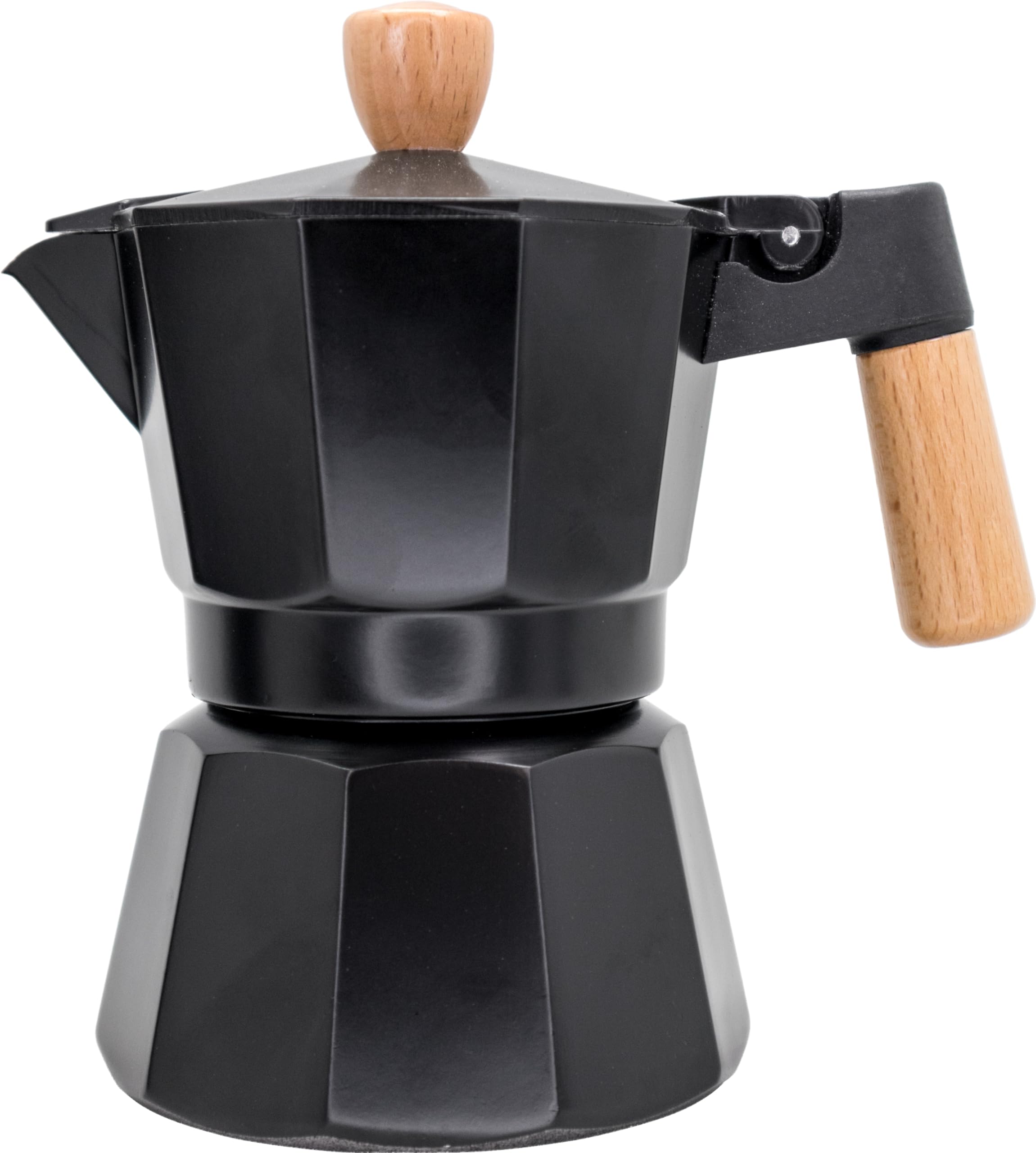 NERTHUS FIH 1251 Italian Induction Coffee Maker 3 cups Design Black Wood