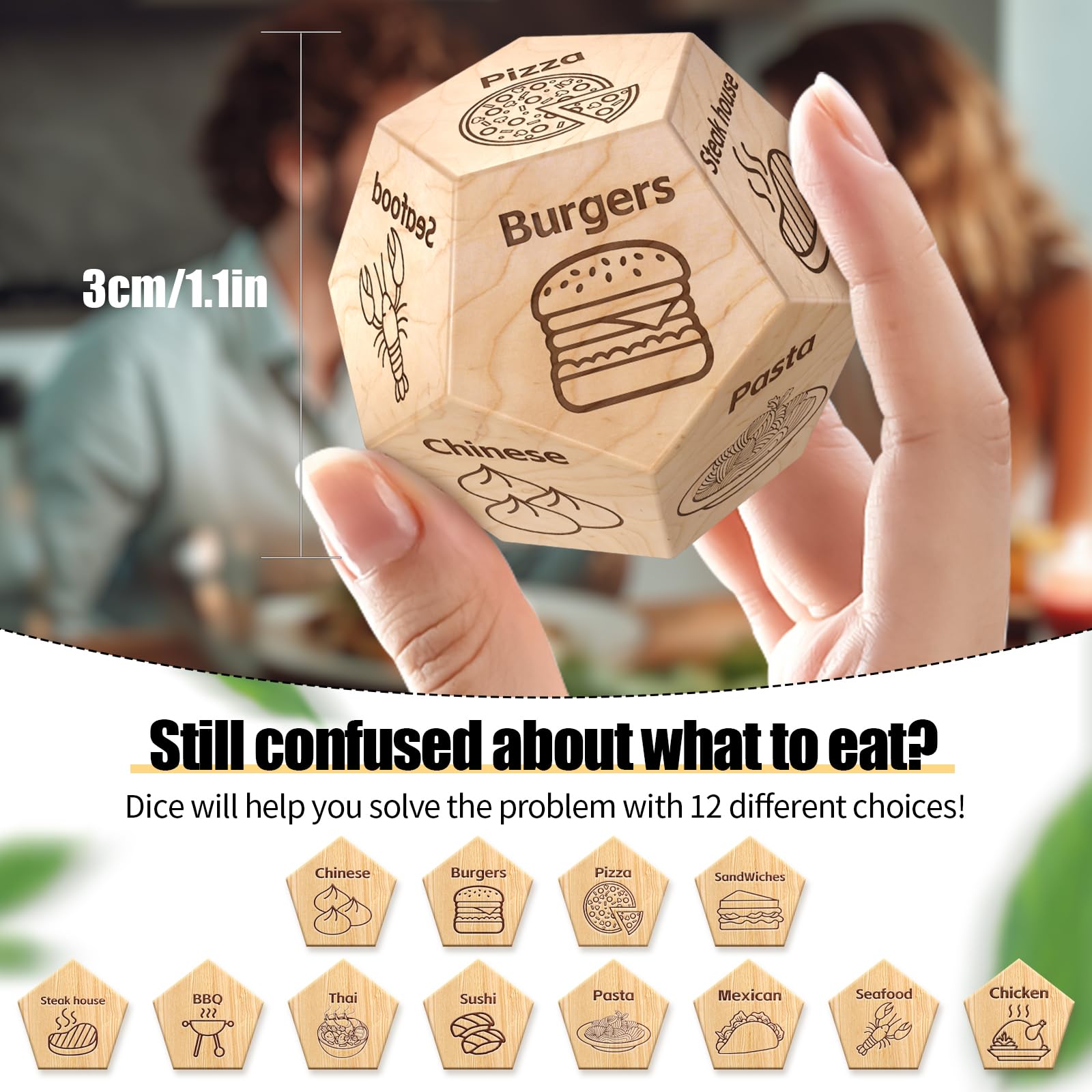 Stocking Stuffers for Men Women Adults Food Dice Christmas Gifts Couples Gifts for Him Her Date Night Dice Anniversary Birthday Wedding Valentine's Day Gifts for Men Women Him Her