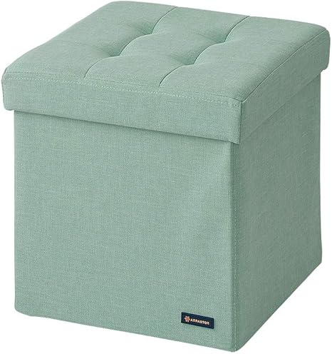 Amazon Co Jp 収納スツール コンパクト デザイン収納スツール 正方形 単品 収納ボックス 折りたたみ コンパクト ファブリック オットマン アースグリーン ホーム キッチン