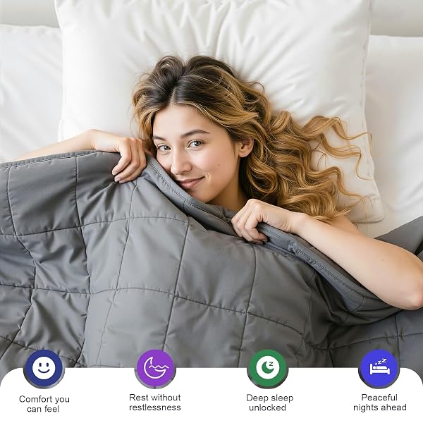 XVCAS WEIGHTED BLANKET FOR ADULTS – 15LBS 48″X72″ COOLING HEAVY BLANKET FOR 120-160LBS WITH PREMIUM GLASS BEADS – SOFT THICK BIG BLANKETS FOR ALL-SEASON SLEEPING COMFORT BREATHABLE（GREY）