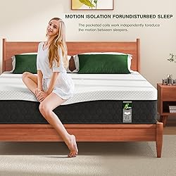 JEEKEA Queen Mattress, 12 Inch Queen Size Hybrid
